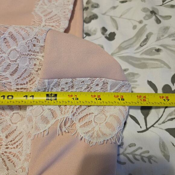 English Factory Dress Pink/Apricot Lace Elegant  Midi Dress Coquette Feminine - Picture 10 of 11